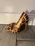 Y2K Leopard Print Stiletto Heels - UK 3.5