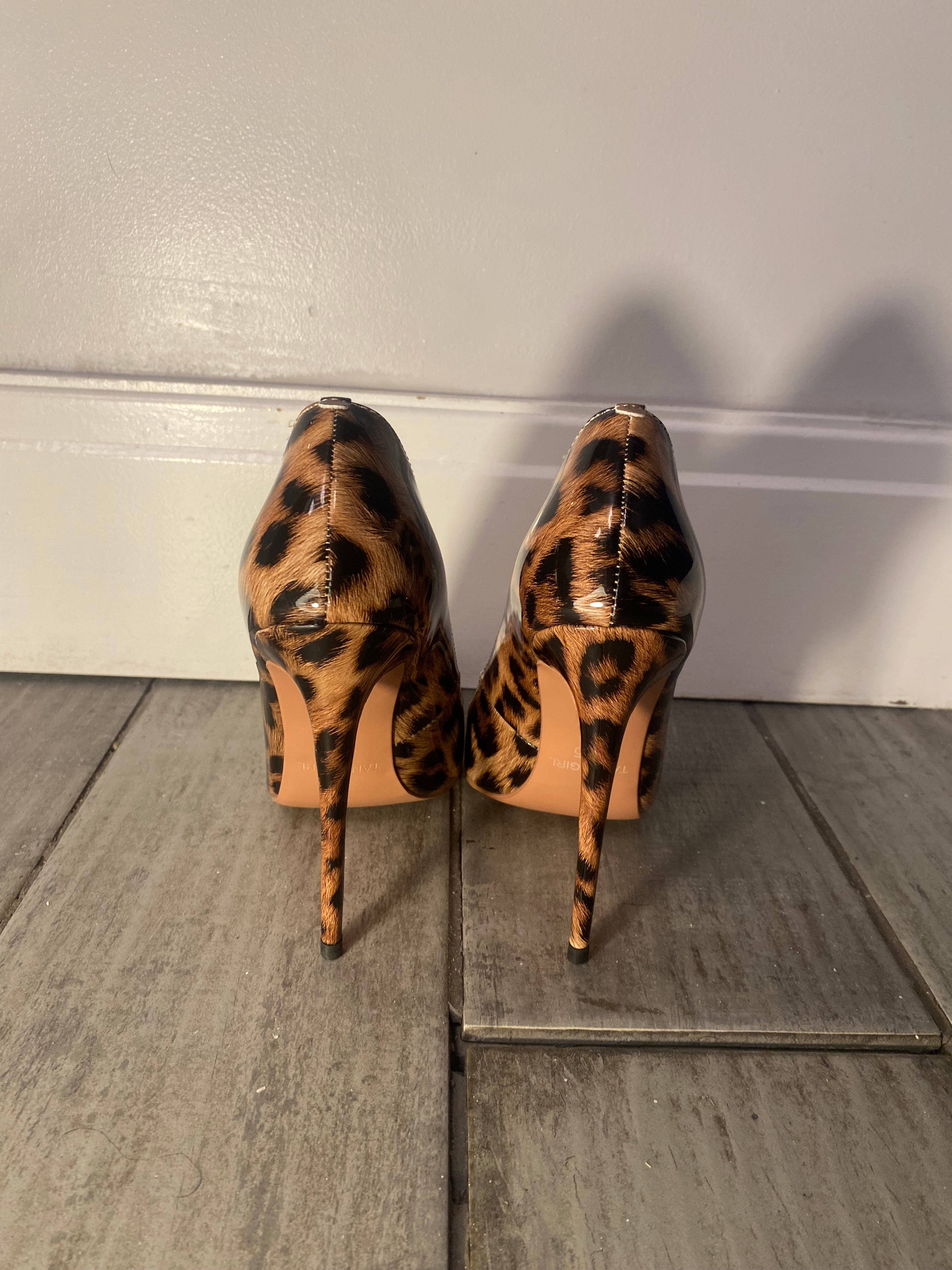 Y2K Leopard Print Stiletto Heels - UK 3.5