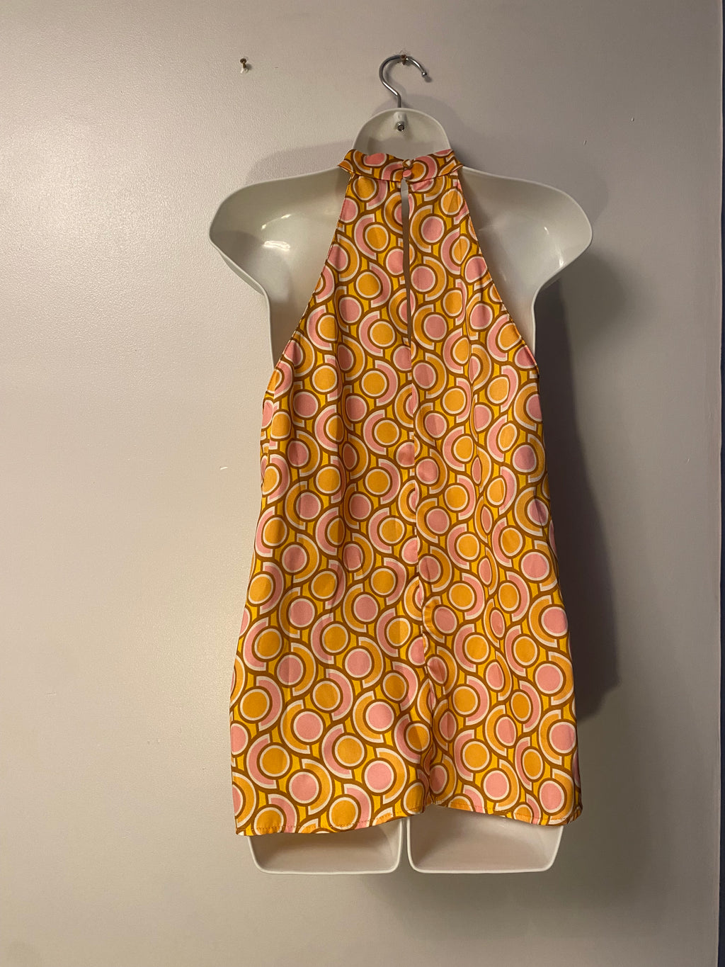 Retro Print Draped Top - Size M