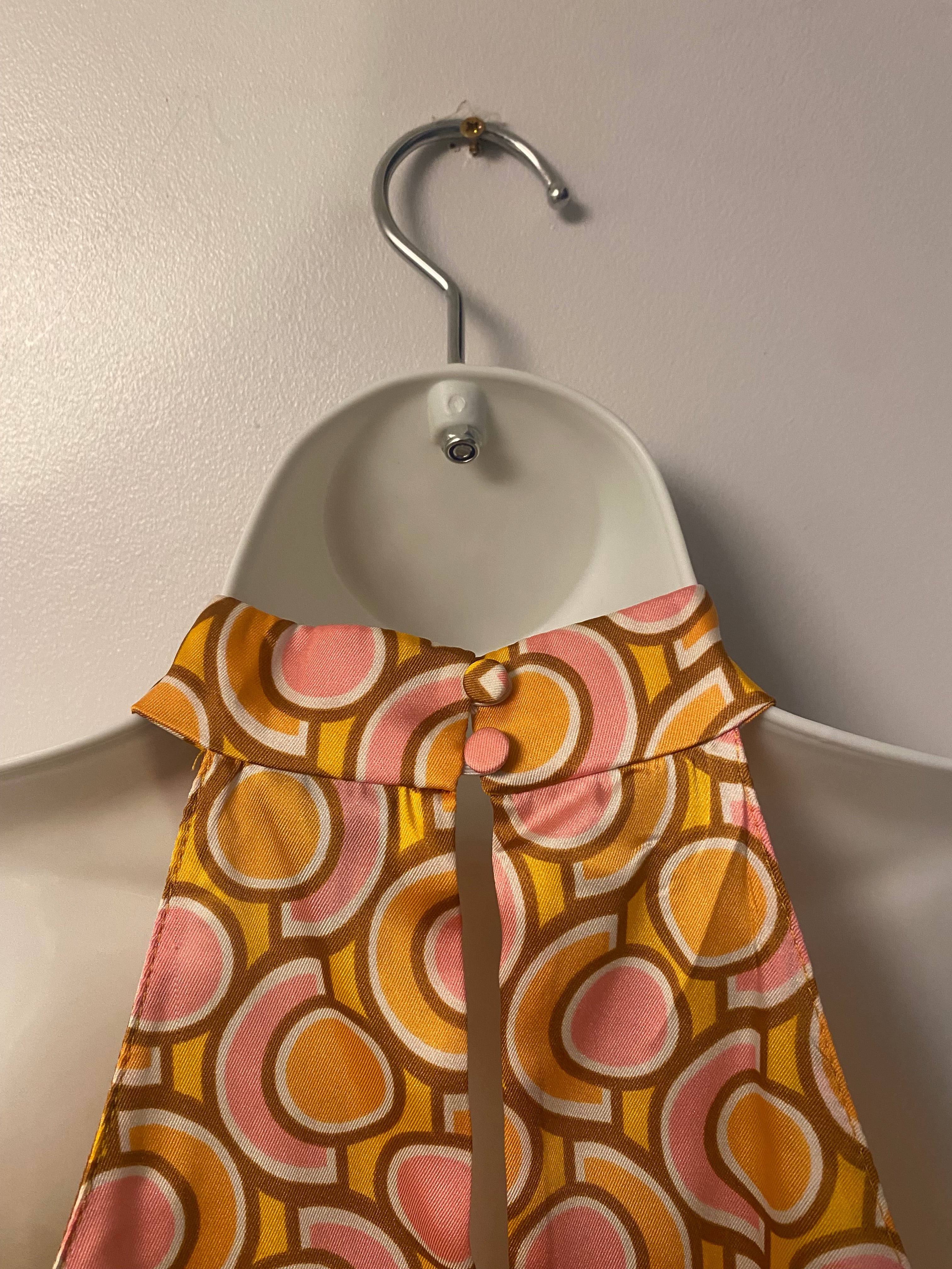 Retro Print Draped Top - Size M