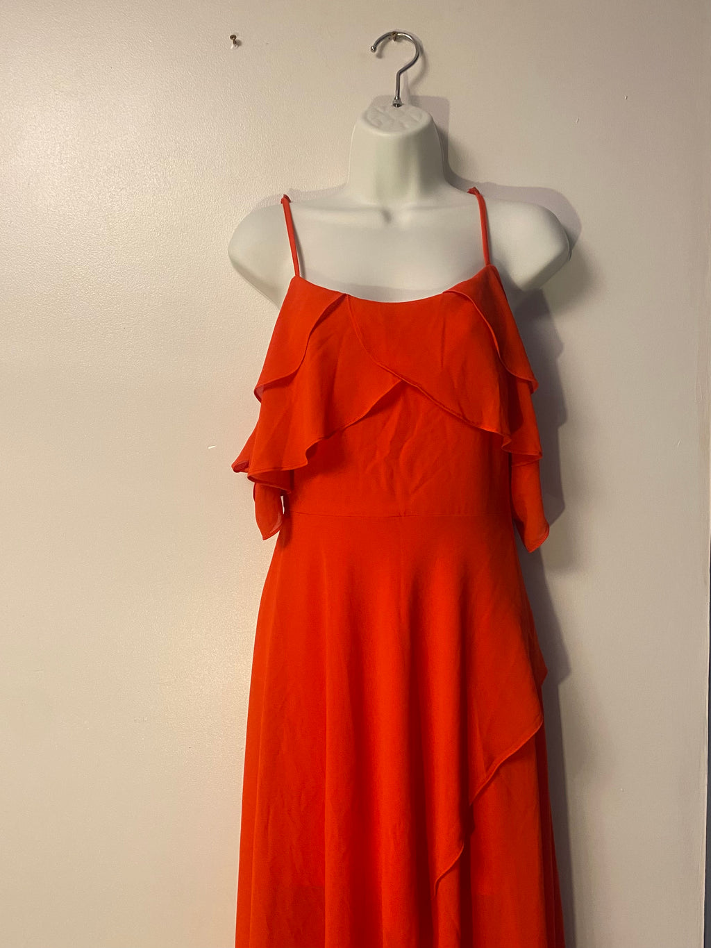 Red Draped Maxi Dress - S