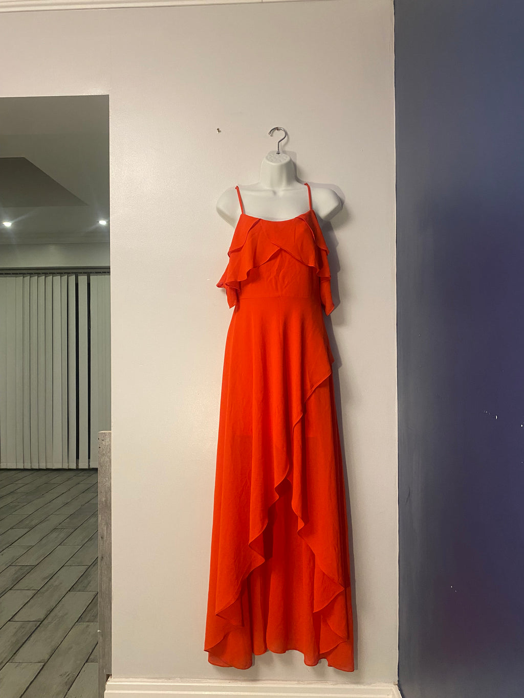 Red Draped Maxi Dress - S