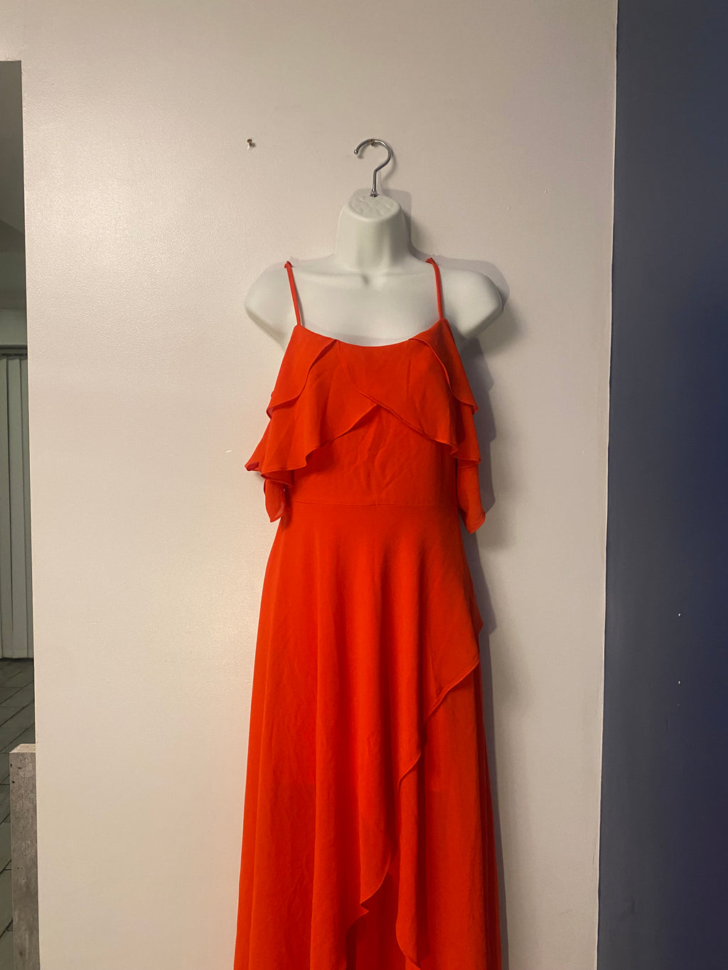 Red Draped Maxi Dress - S
