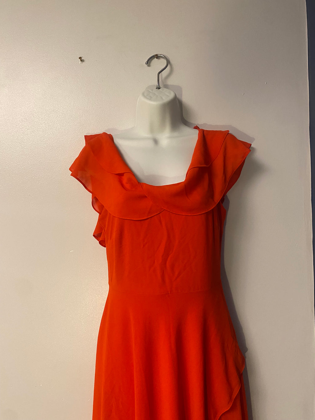 Red Draped Maxi Dress - S